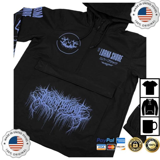 Official Lorna Shore Merch Lorna Shore Everblack Windbreaker Jacket Hood Lorna Shore Band