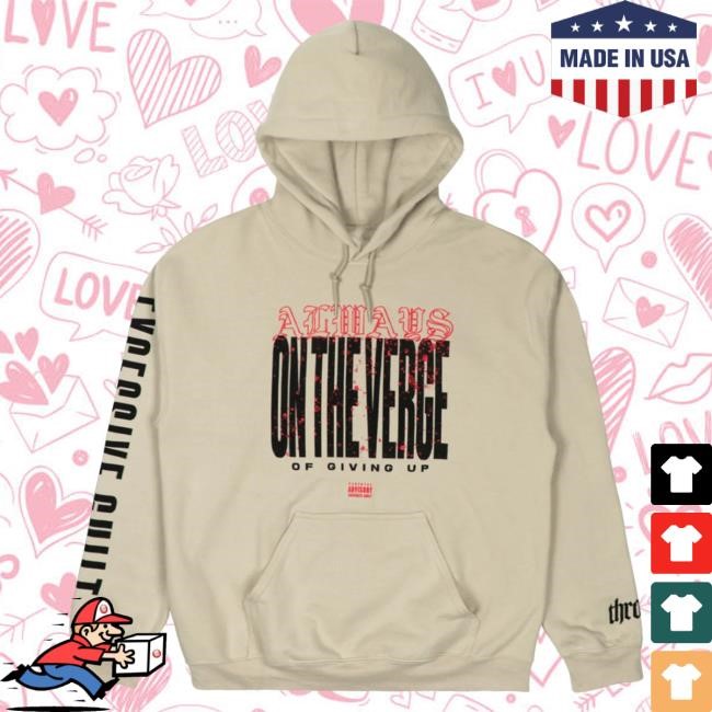 Thrown On The Verge Sand Pullover Hoodie Extended Pain Merch Official
