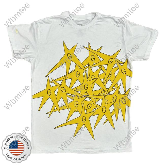 G Yellow Star Splatter White T Shirt