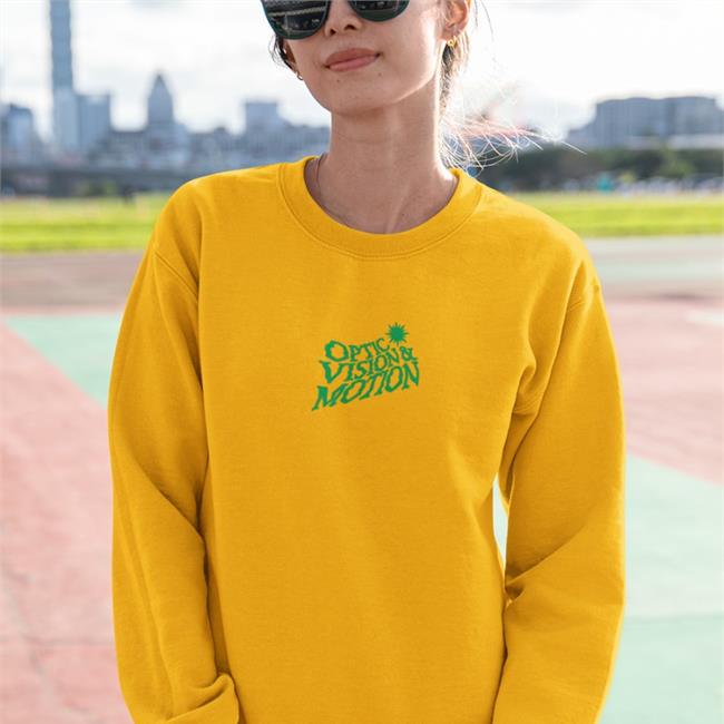 H&M Merch OpTic Roger Optic Vision Motion Crewneck Sweatshirt Electrical Scenery Optic Vision & Motion Look Forward To A Happy Life In A Beautyful Place