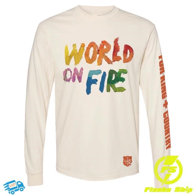 Official For King And Country World on Fire Long Sleeve T-Shirts - Ivory