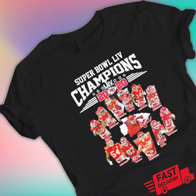 Kansas City Chiefs Super Bowl Lvi Champions 2022 Team Player Signatures Tee Shirt