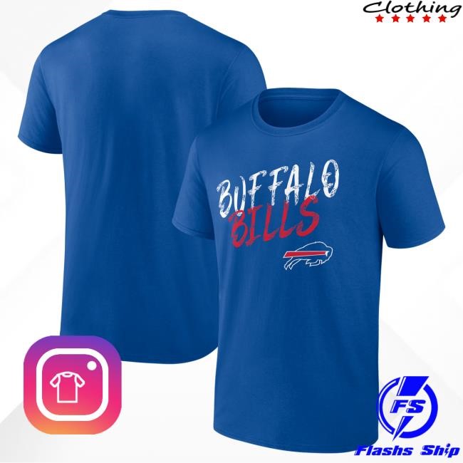 Buffalo Bills NFL Football Royal Hustle Print Graphic NFL Football Buffalo Bills Hustle Shirt