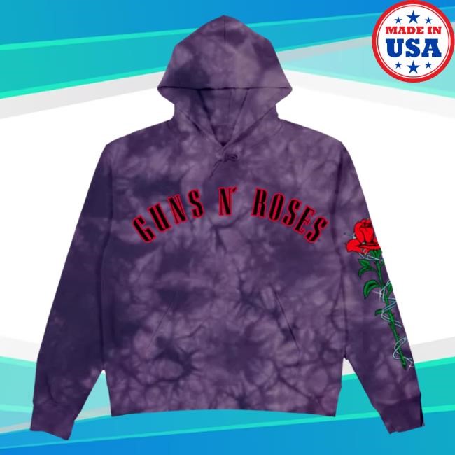 Officia Gnr Merch Clothing Store Shop Guns N’ Roses Gn'r Purple Tie Dye Attractive Hoodie Gnrmerch