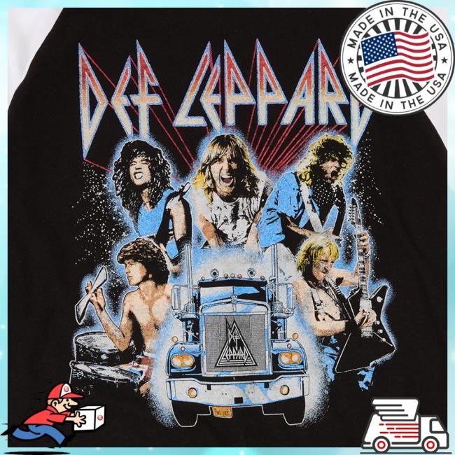 Official Def Leppard Merch North America 2025 Tour Raglan LS T Shirt