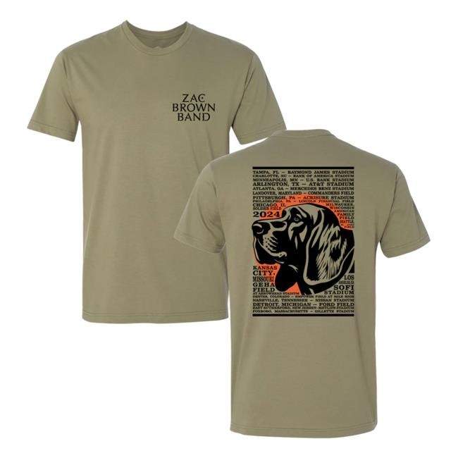 Official Zac Brown Band Apparel Store Dog Tour Tee Shirt Zac Brown Band