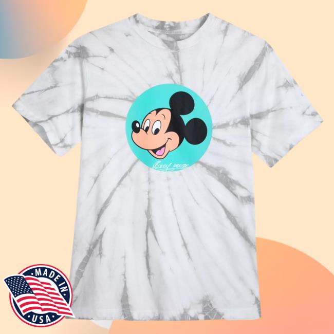 Official Clothing Store Merch Shop Disney Mickey Mouse Tie-Dye Crewneck ShopDisney