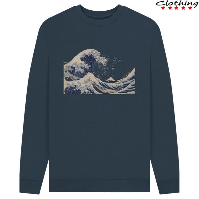 Hokusai The Great Wave Sweatshirts, Navy British Museum Store Shop Official Store Shop