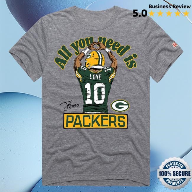Official Green Bay Packers Homage #10 All You Need is Love Top Shirt GreenBay