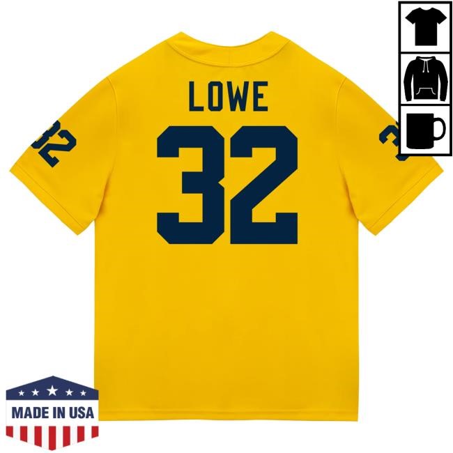 The M Den Michigan Wolverines #32 Jeremiah Lowe Student Athlete Maize Football Jersey New Shirt