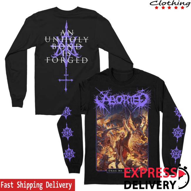 Official Indie Merch Store Shop Aborted "Drag Me To Hell" Long Sleeve Tee Shirt IndieMerchStore