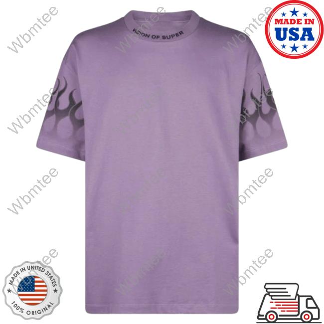 Official Vision Of Super Purple Tees With Black Gradient Flames