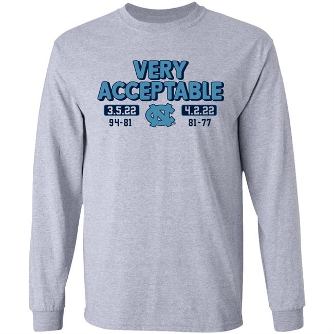 North Carolina Basketball Very Acceptable 3.5.22 4.2.22 94-81 81-77 Shirt Breaking T North Carolina Basketball Very Acceptable 3.5.22 4.2.22 94-81 81-77 Shirt Breaking T