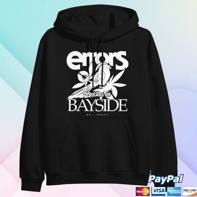 Official Bayside Band Merch Errors Anniversary Black Hoodies