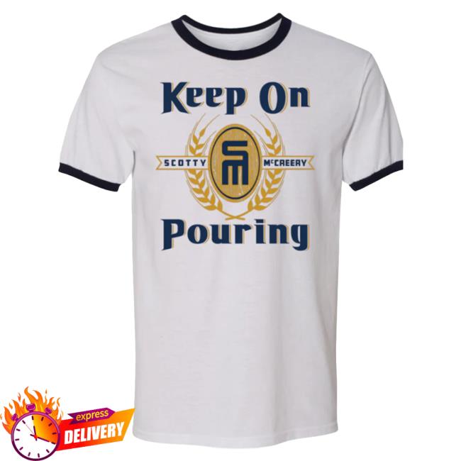 Official Scotty McCreery Merch Store Keep on Pouring Ringer Shirt Scotty McCreery Apparel Clothing