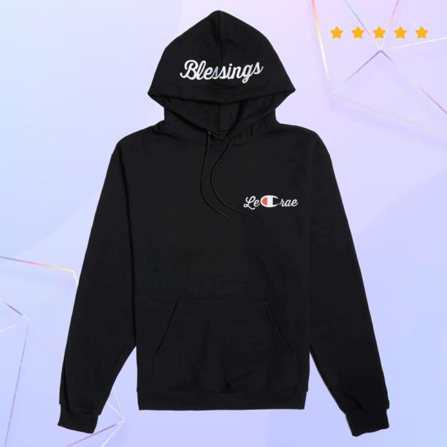 Official Merch Bar Lecrae Store Blessings Champion Attractive Hoodie Black MerchBar
