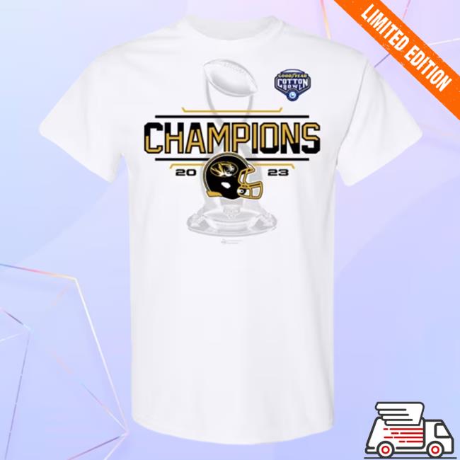 Missouri Tigers White 2023 Cotton Bowl Champions Locker Room Top Shirt