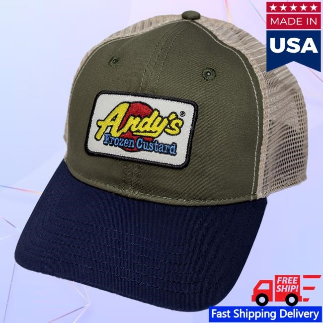 Official Andy's Frozen Custard NEW! Trucker Hat - Olive-Navy-Khaki