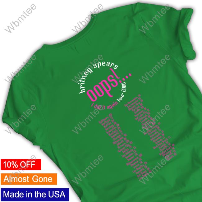 Britney Spears Oops I Did It Again Tour Long Sleeve Tee Britney Spears Oops I Did It Again Tour T-Shirt Latin Shade