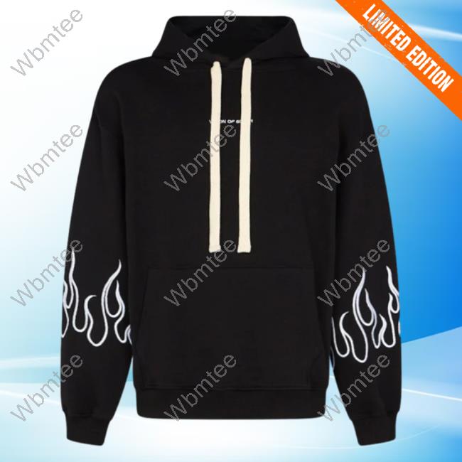 Official Vision Of Super Black Crewneck With White Flames