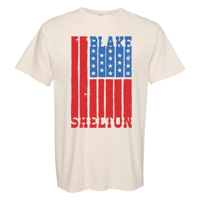 Official Blake Shelton Natural Flag Shirt New