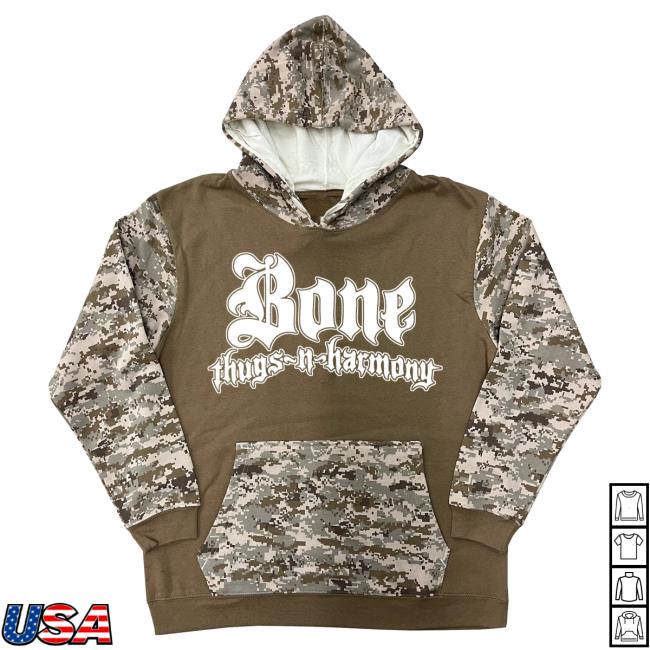 Official Merch Bar Store Bone Thugs-N-Harmony White Logo "Digital Sand Camo" Sweater MerchBar BoneThugsnHarmony Apparel Clothing Shop
