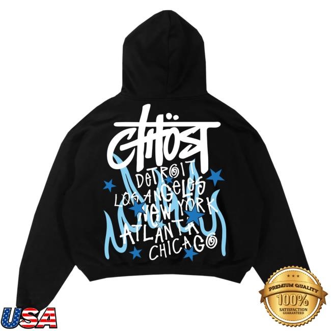 Ghost Racing Blue Cities Hood - Black