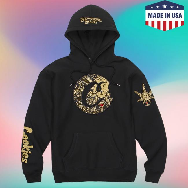 Official Cookies Merch Store Cookies X Heavyweight Heads Hoodie Black/Gold