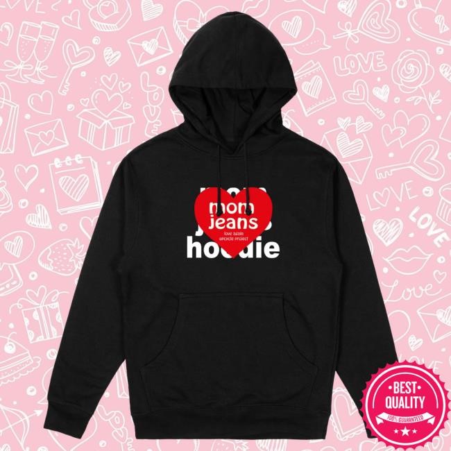 Official Mom Jeans Merch WWWY Vday Upcycled Popover Hoodie
