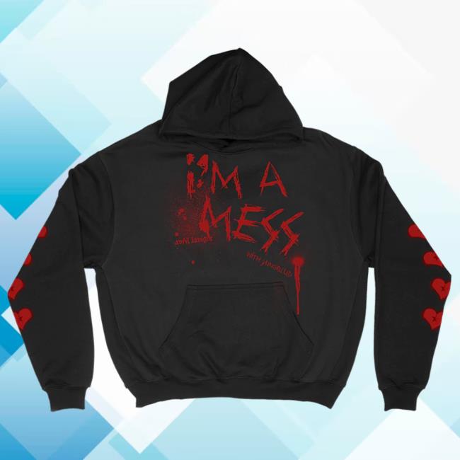 Official Avril Lavigne Merch Store Avril Lavigne I'm A Mess Spray Paint Sweater Avril Lavigne Clothing Shop AvrilLavigne