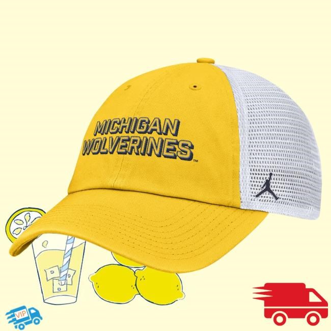 Michigan Wolverines Nike Jordan Yellow Club Trucker Hat The M Den Official Shop