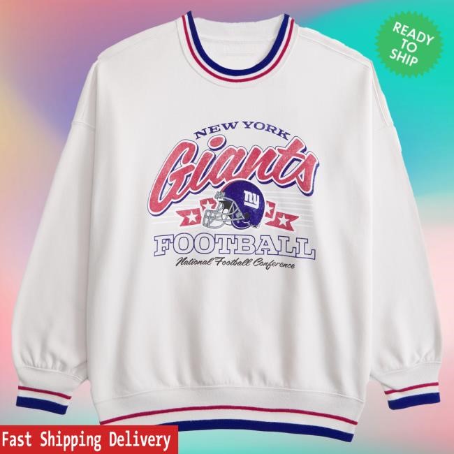 Official Abercrombie And Fitch Clothing New York Giants Vintage Sunday Crew Neck Sweatshirt NFL by Abercrombie