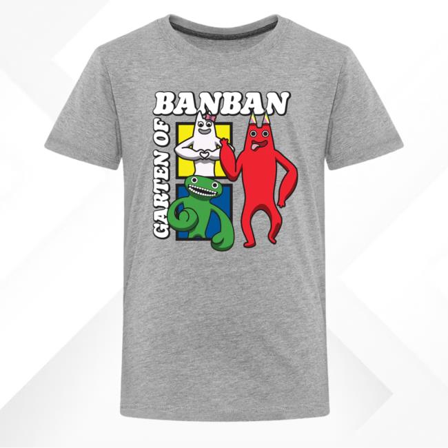 Official Euphoric Brothers Merch Garten Of Banban Character Squares Grey Shirts Epicdrops