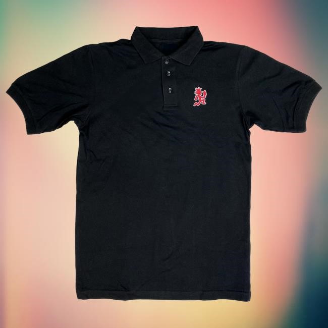 Official Icp Merch Clothing Store Insane Clown Posse "Hatchetman Red" Embroidered Polo Hot Shirt