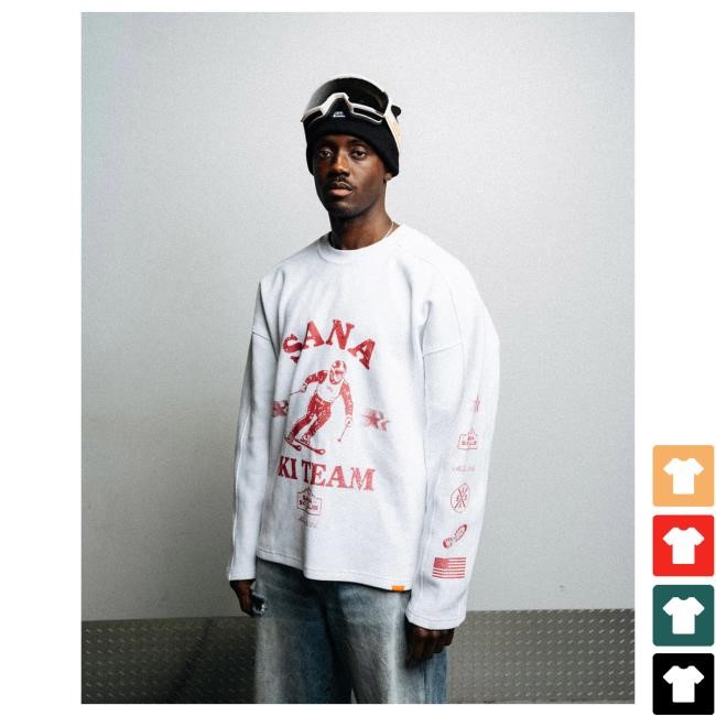 Winter Ready Sana Detroit Ski Team Long Sleeve In White Authentic Ski Team Long Sleeve - White From Sana Detroit