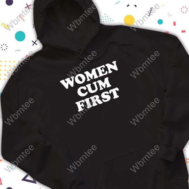 Women Cum First Black T Shirts