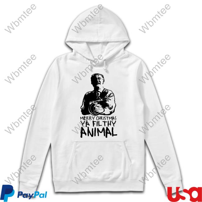Bunker Branding Merch Merry Christmas Ya Filthy Animal Hooded Sweatshirt