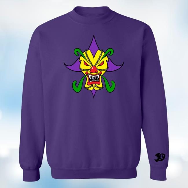 Official Icp Merch Clothing Store Insane Clown Posse Missing Link Found Purple Crewneck Sweatshirt
