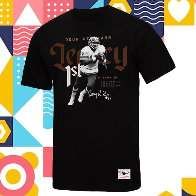 Commanders Shop Men's Mitchell & Ness Doug Williams Black Washington Commanders Legacy Graphic New Shirt