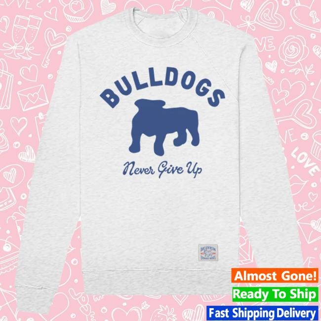 Duke And Winston Bulldogs Never Give Up Tee (White) for Everyday Wear