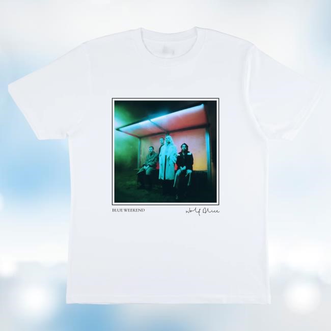 Official Wolf Alice Store Blue Weekend White Tshirt WolfAlice