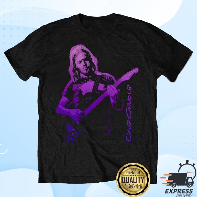 Official David Gilmour Store David Gilmour Pink Gradient Logo Unisex Black Popover Shirt DavidGilmour