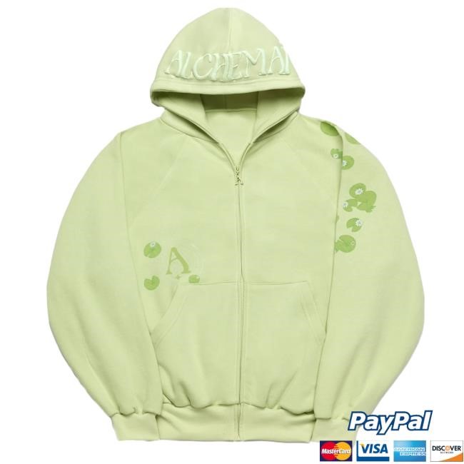 Lily Pad Lotus Zip Hooded Sweatshirt