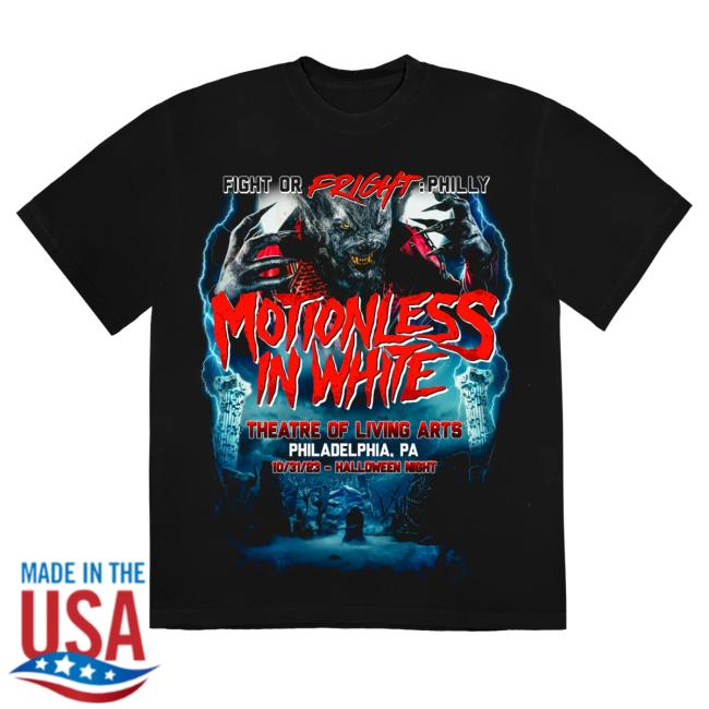 Official Motionless In White Miw Merch Store Fight Or Fright Philly Crew neck Black MotionlessInWhite MiwMerch