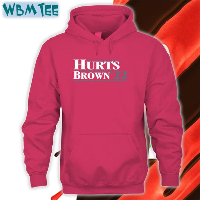Hurts Brown 22 Long Sleeve T Shirt Jalen Hurts A.J. Brown Hurts Brown 22 Long Sleeve T Shirt Jalen Hurts A.J. Brown