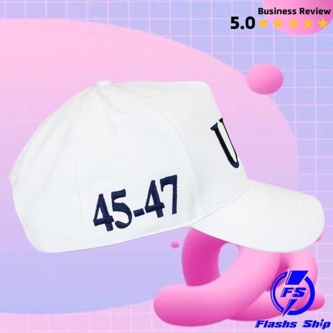 Official Donald Trump Merch Store USA 45-47 Cap White