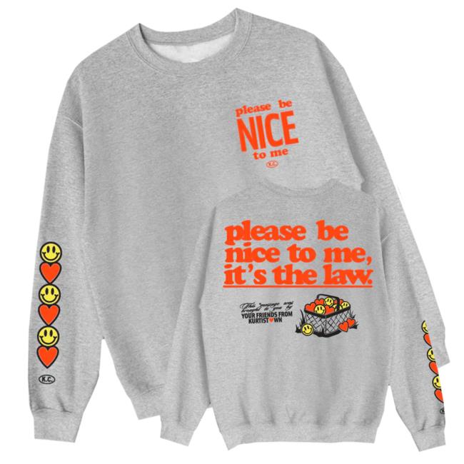 Please Be Nice To Me Sport Grey Pullover Hoodie