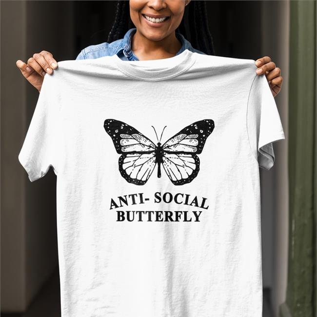 Anti Social Butterfly Shirt Grey