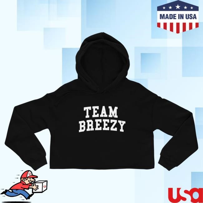Official Chris Brown Store TEAM BREEZY ARCH CROP Hoodies Black ChrisBrown