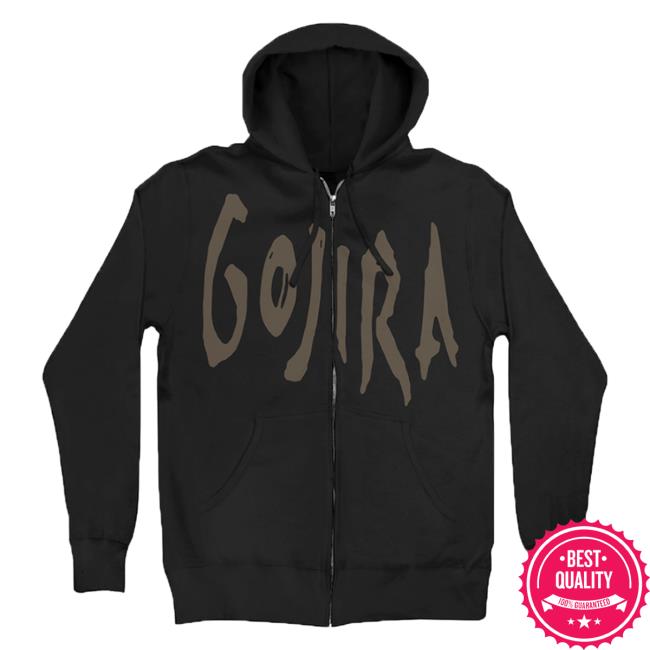 Official Roadrunner Records Gojira Merch Store Gojira Logo Zip Up Hood Black/Brown RoadrunnerRecords